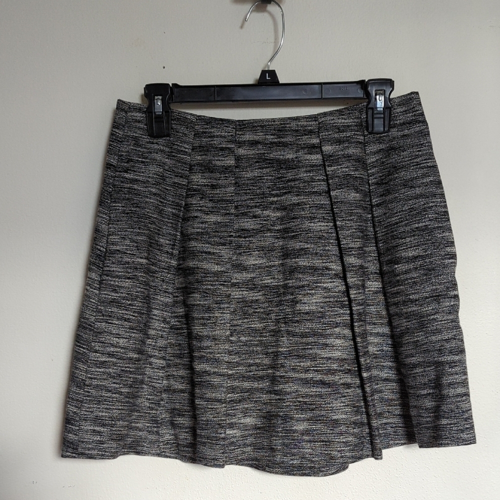 Madewell Countdown gray tweed pleated mini skirt A-line women's size 4